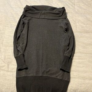 Cozy Black Cowl Neck Sweater Dress